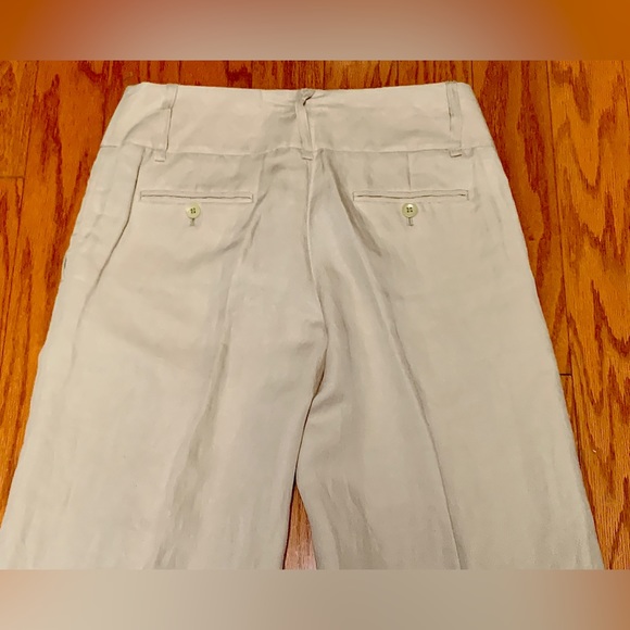 Women’s 2 BCBGMAXAZRIA Tabatha Wide Leg Beige Khaki Linen Blend Pants - Picture 4 of 16